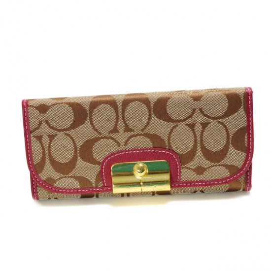 Coach Kristin In Signature Large Fuchsia Wallets DVO | Women